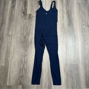 Lululemon Align Navy Blue Nulu One Piece 25" Unitard Bodysuit Jumpsuit Size 4